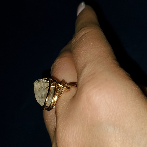 crystal gold‎ wire ring - Picture 2 of 4